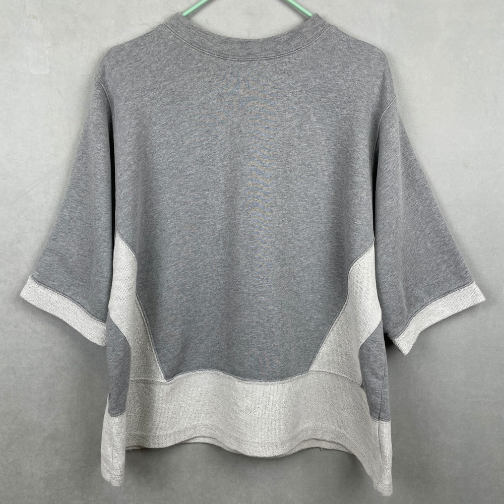 World Market Gray Colorblock Sweatshirt 100% Cotton Oversized Boxy Loungewear OS